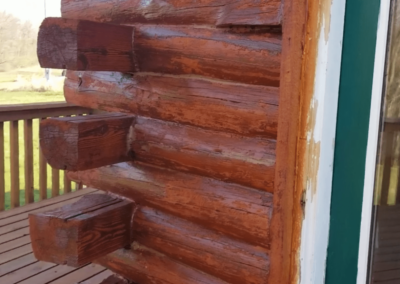 They didn’t protect the trim around the doors, either. The trim is severely damaged and will need to be replaced or repaired, which takes time and materials.