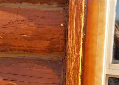 The whole log home was messy because of inexperienced log home service providers and costly to repair.