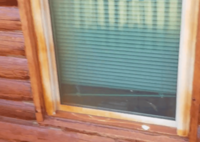 They were careless enough to stain over an extension cord on the window seal.