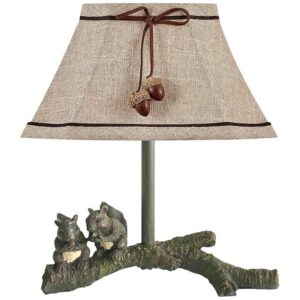 Squirrel Nutty Buddies 12" High Small Rustic Cottage Accent Lamp