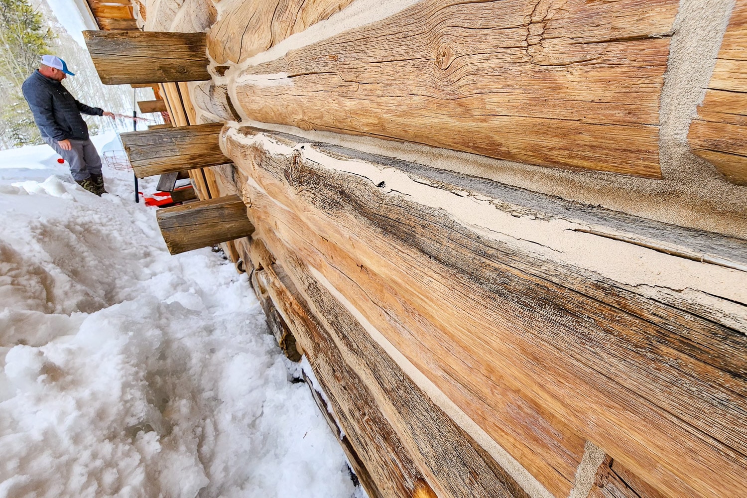 Log Masters Restorations Front After Pop Out Before
