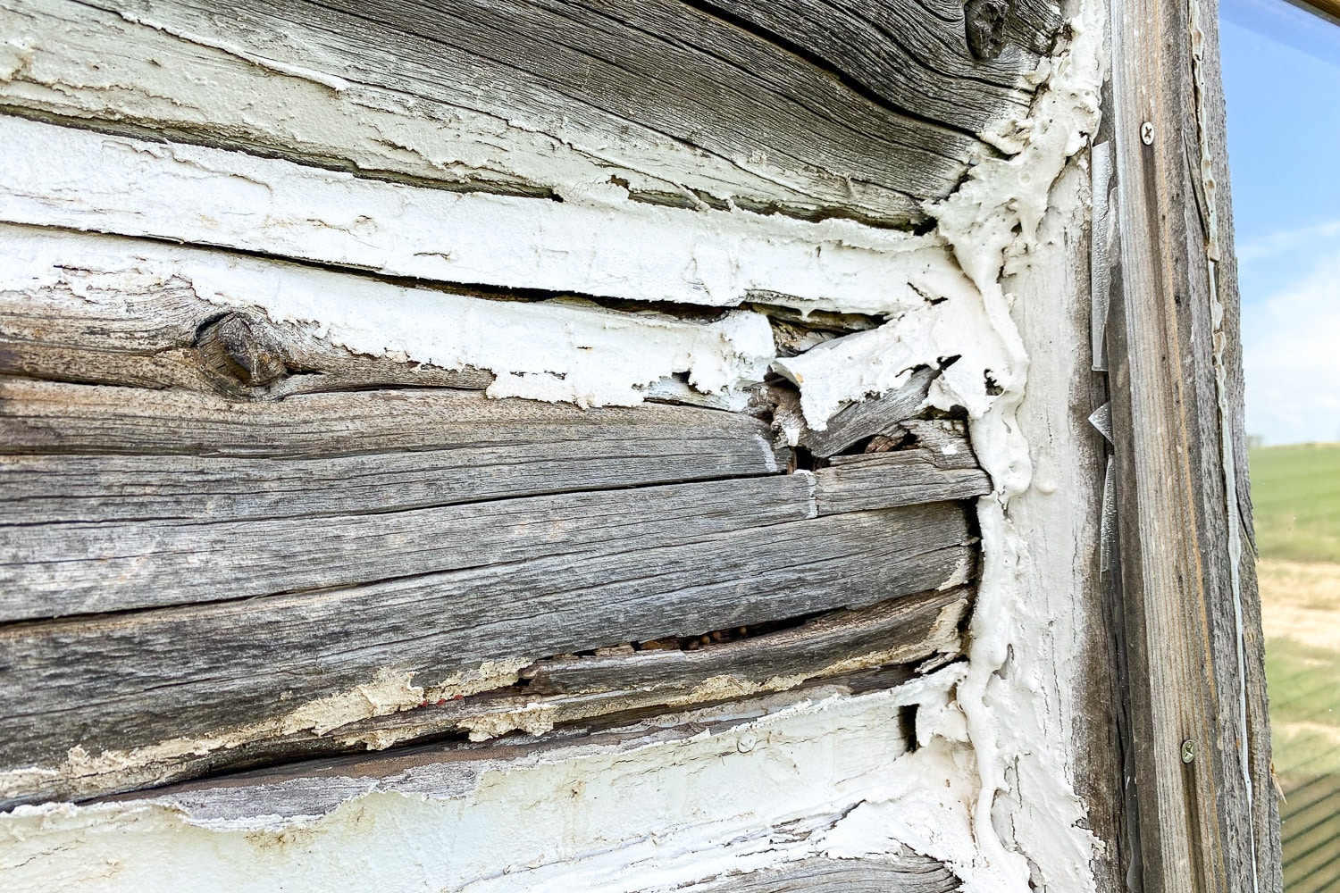 Log Masters Restorations Front After Pop Out Before