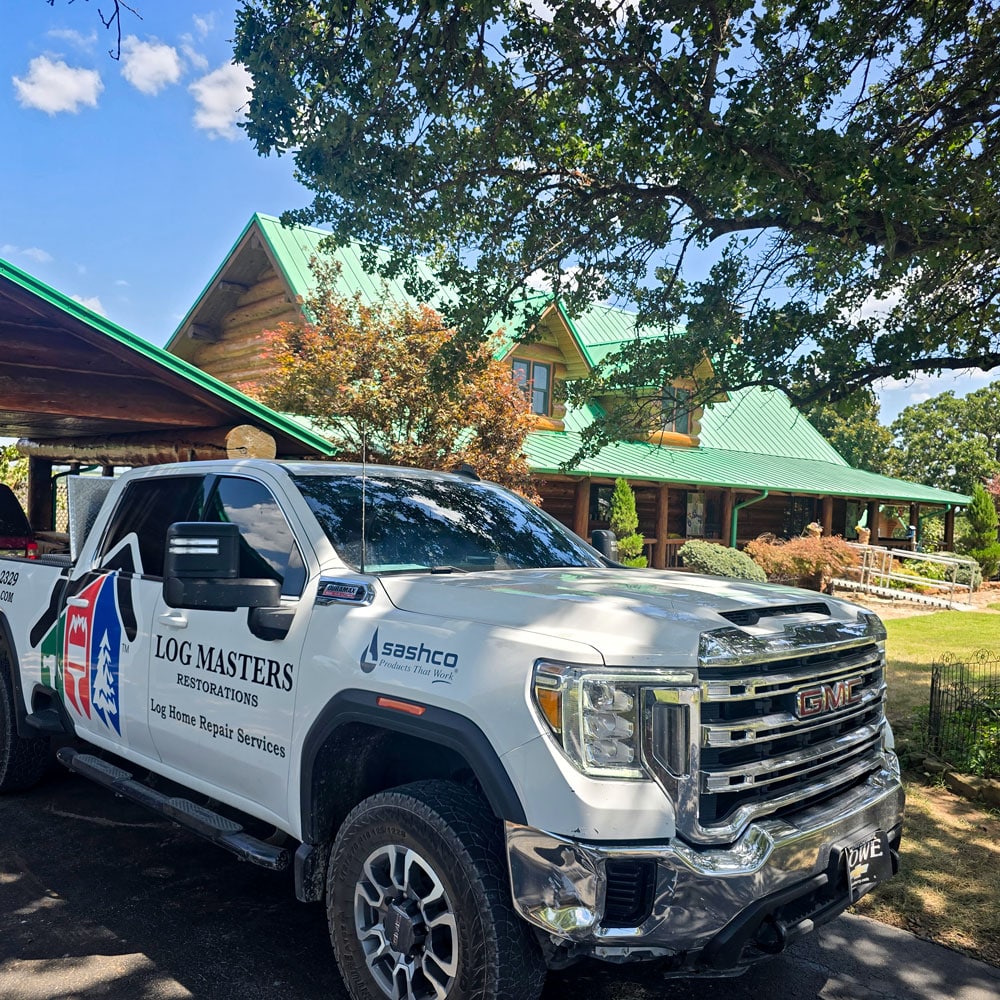 Log Masters Restoration Truck at Work Site