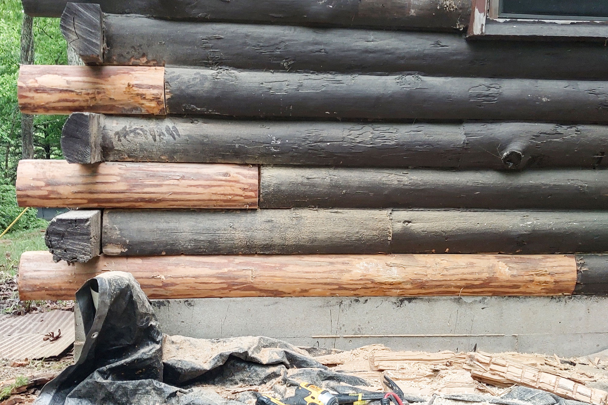 Log Masters Restoration Stacking in Progress