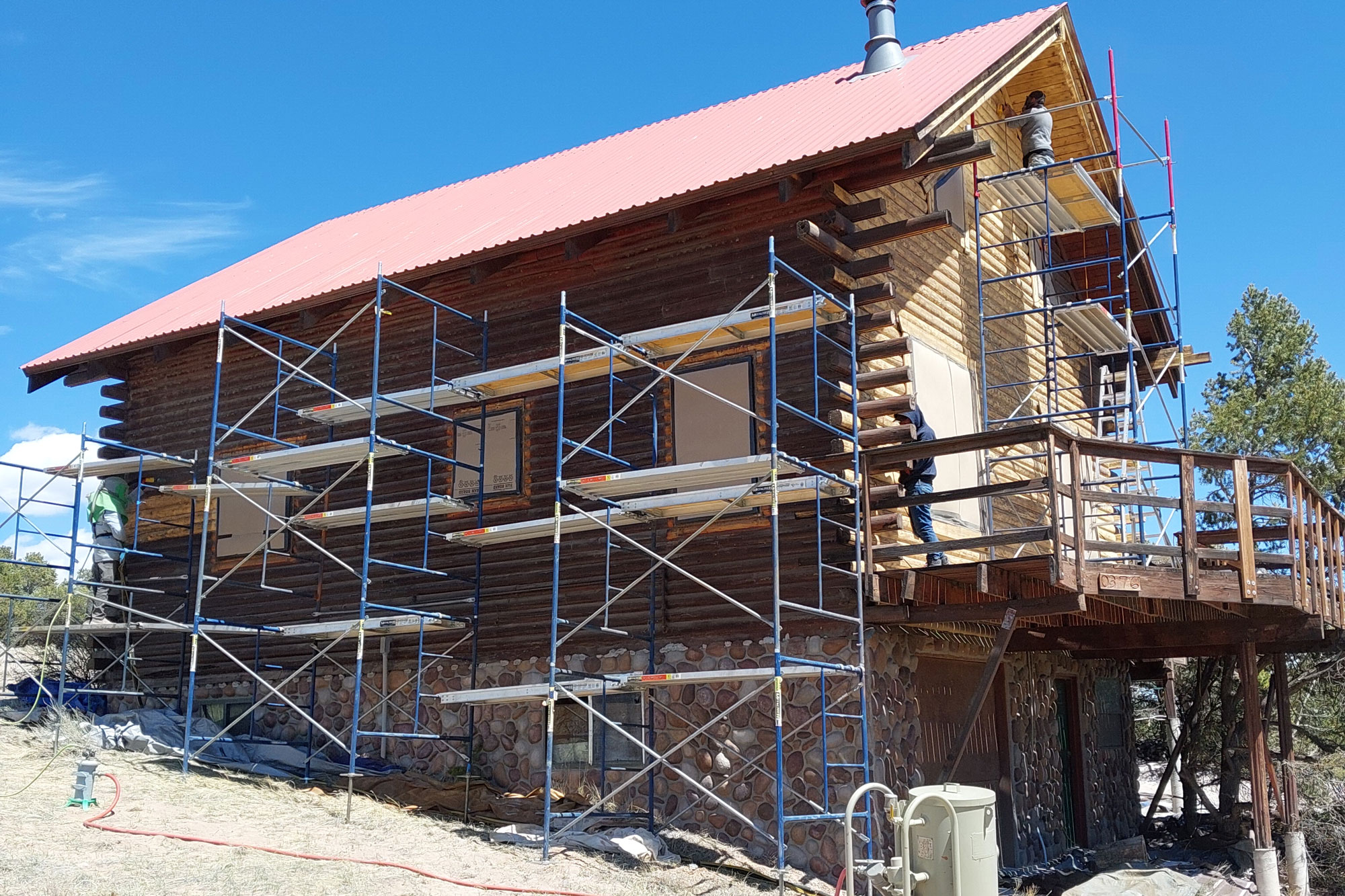 Log Masters Restorations Front After Pop Out Before