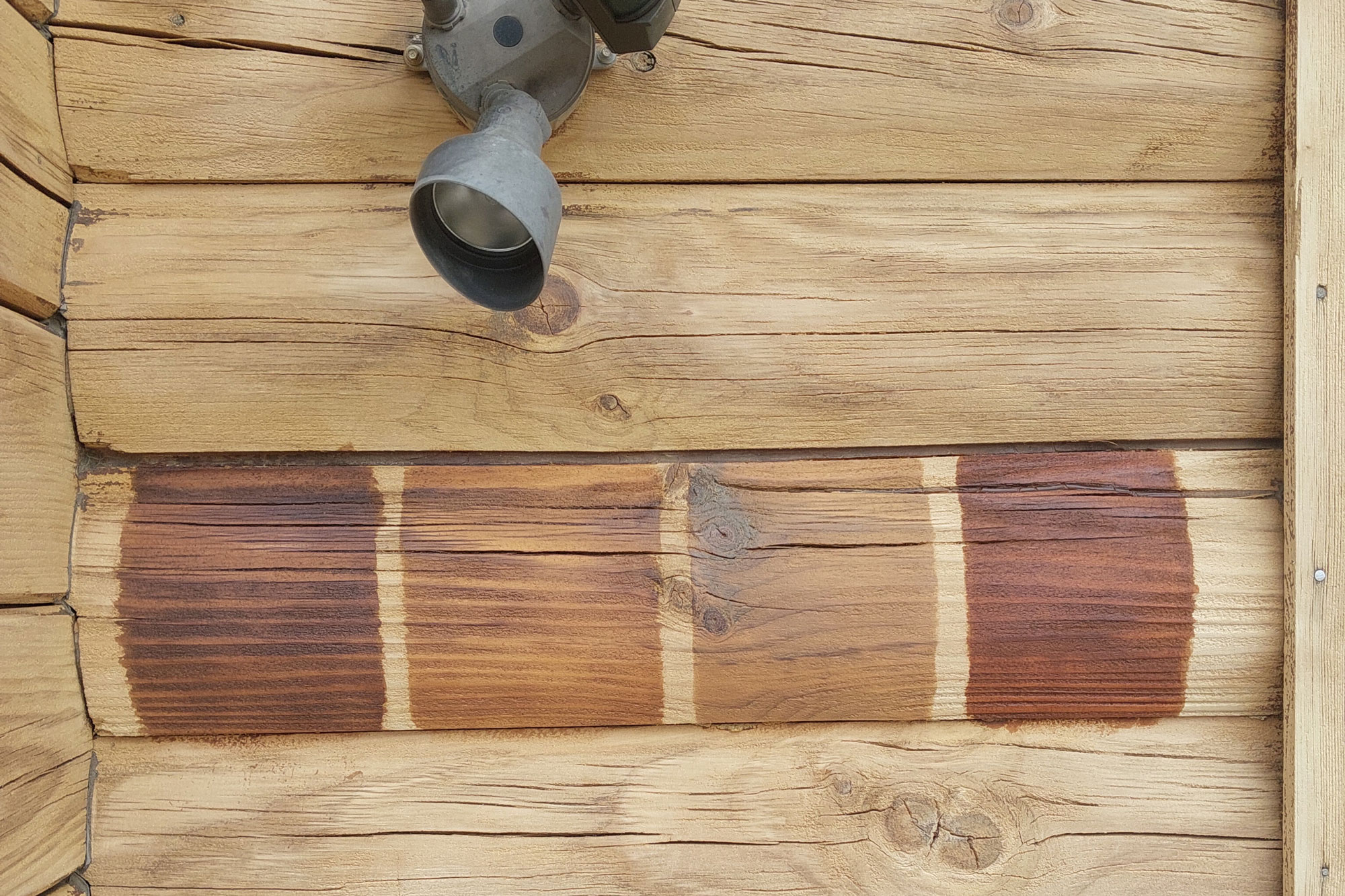 Log Masters Restorations Removing Nailed in Mortar and Wire Chinking with Hammer and Chisel