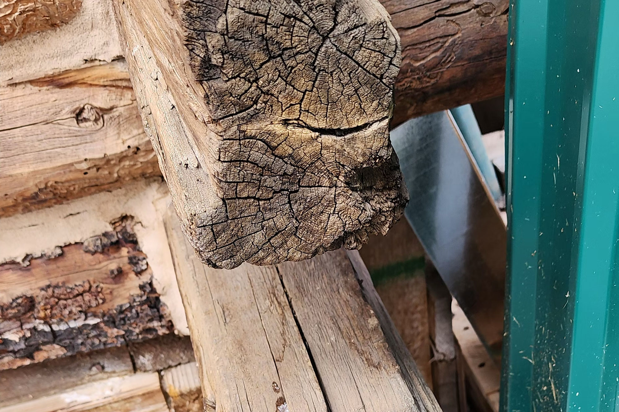 Log Masters Restorations Front After Pop Out Before