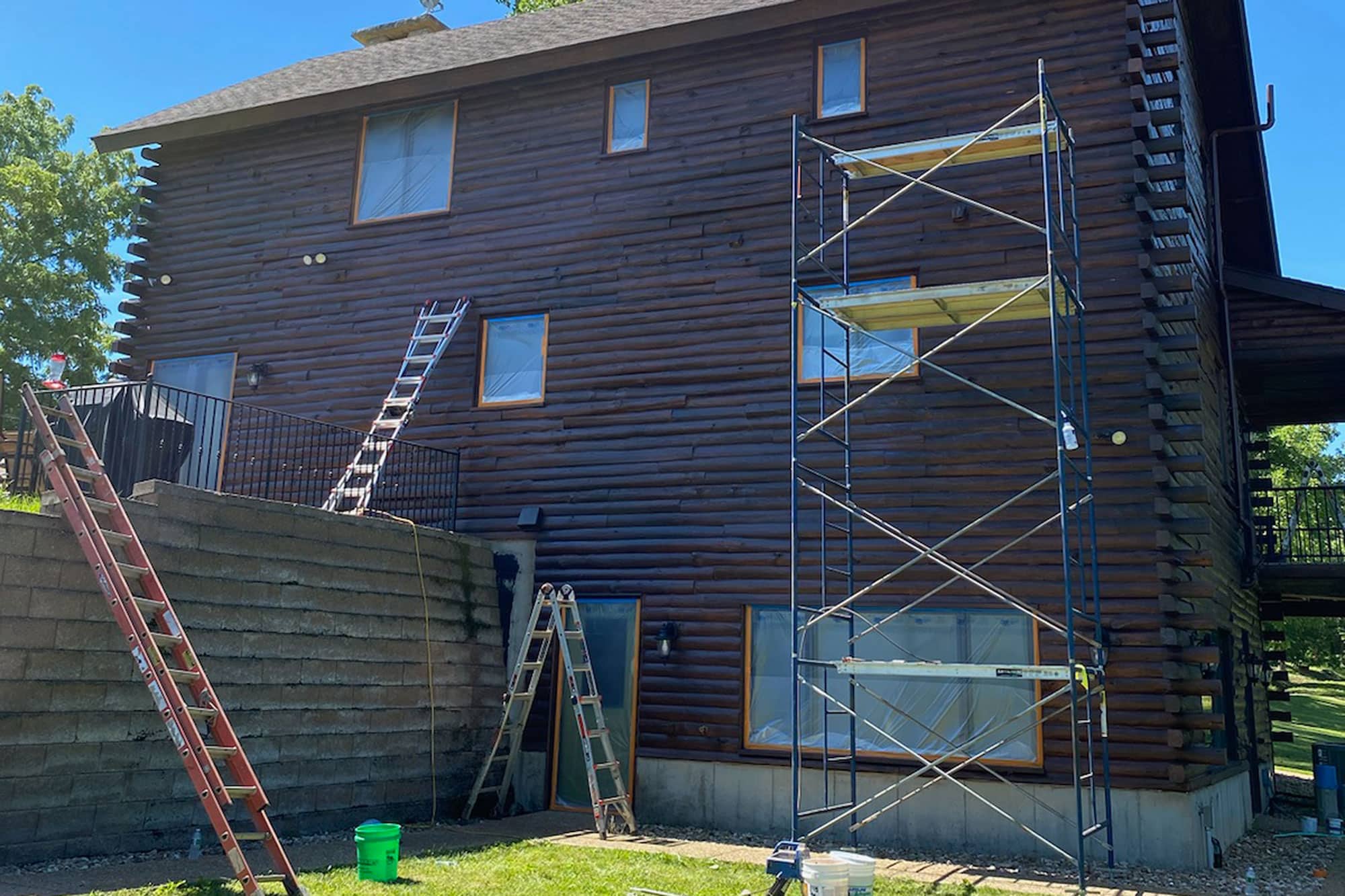 Log Masters Restorations Front After Pop Out Before