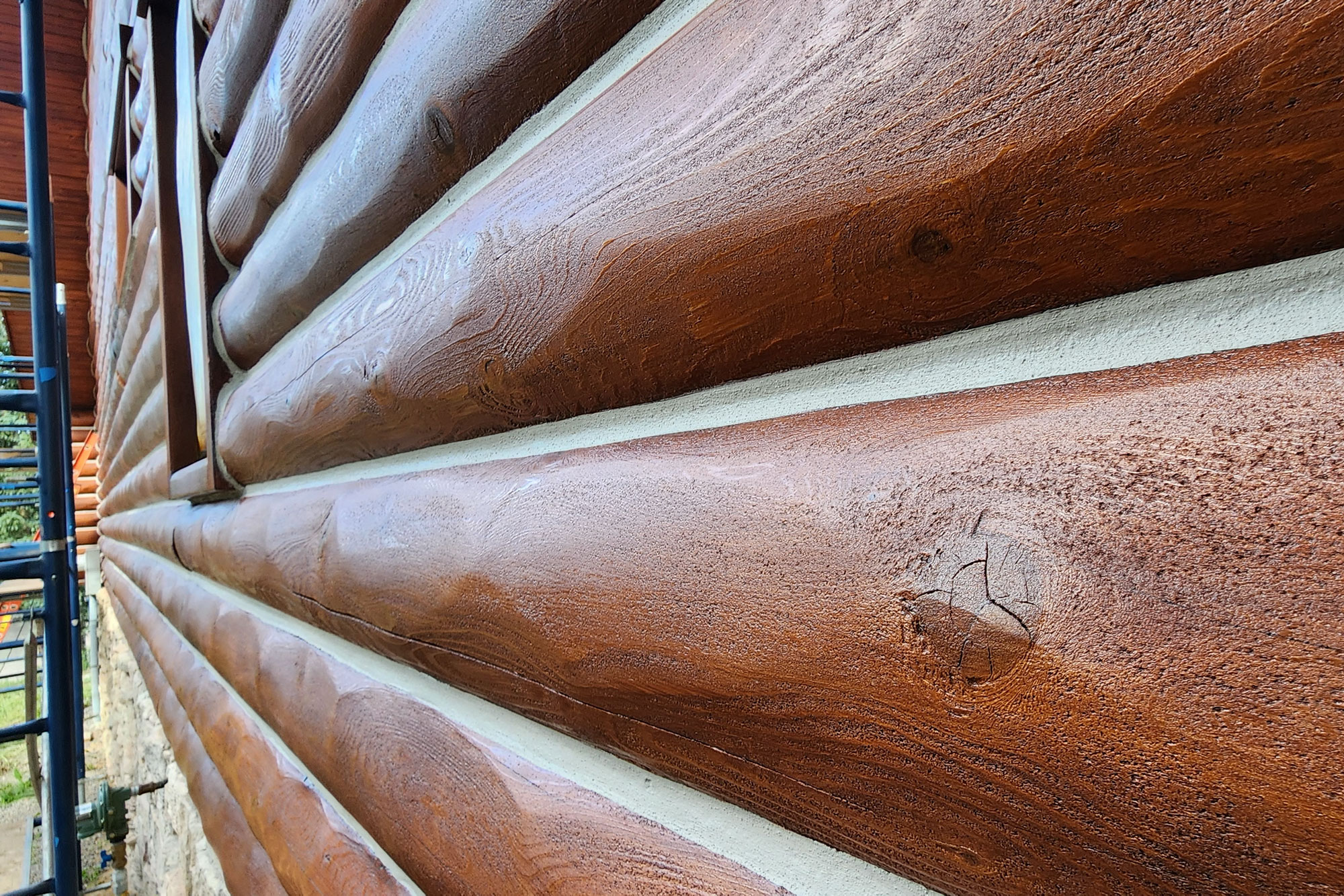 Log Masters Restorations Front After Pop Out Before