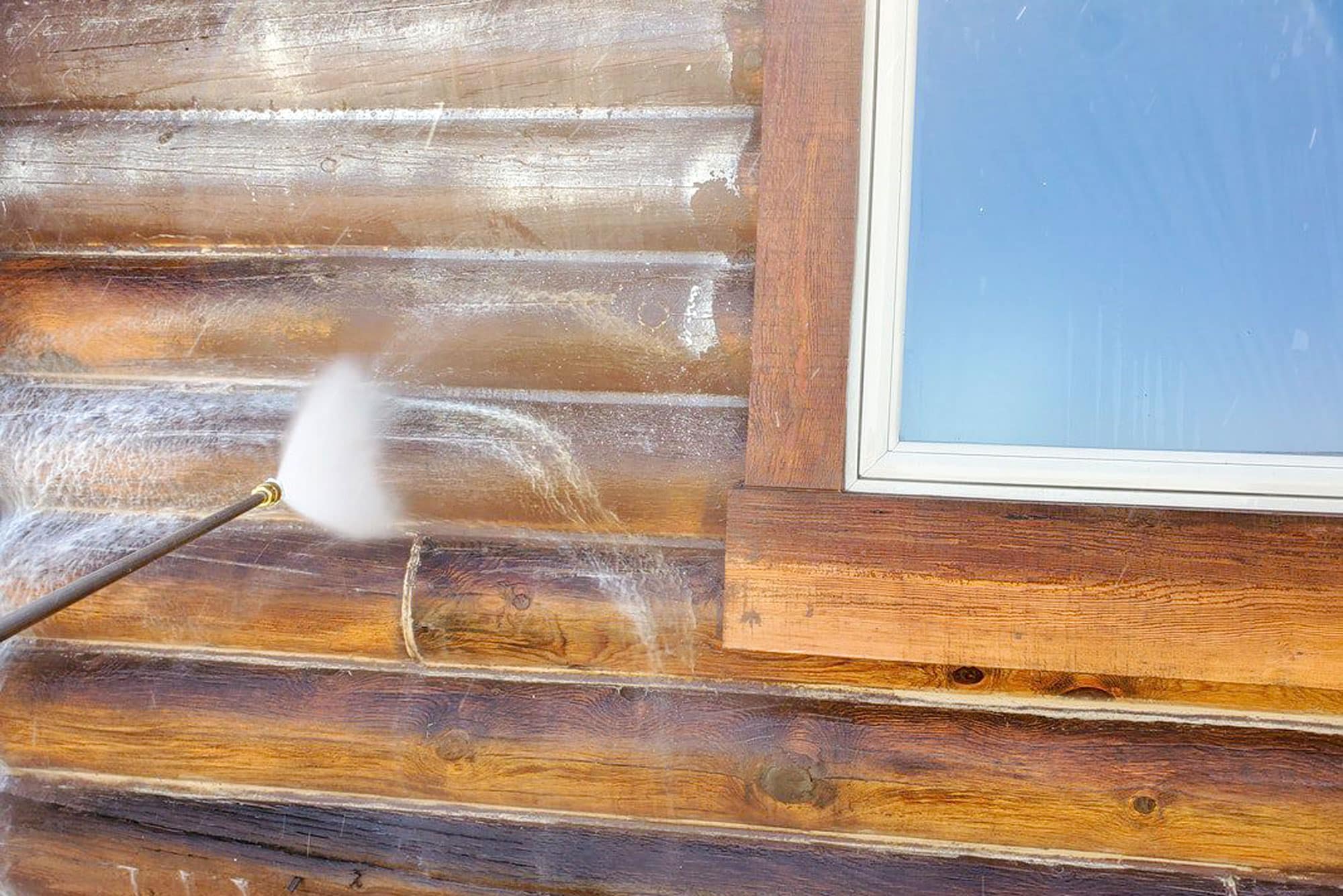 Log Masters Restorations Removing Nailed in Mortar and Wire Chinking with Hammer and Chisel